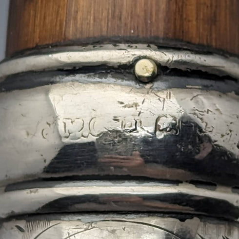 1919 British Antique Gentleman's Thin Lightweight Walking Stick with Curved Handle 91cm